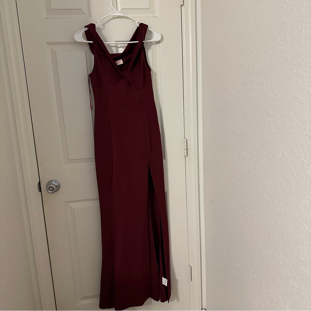 Showpo Burgundy Off the Shoulder Maxi Dress - Picture 3 of 3